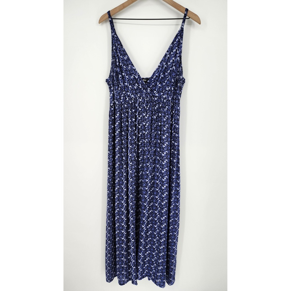 Ellos Blue Abstract Maxi Sun Dress Womens Size 20 Empire Beach Resort Vacation - Picture 8 of 8
